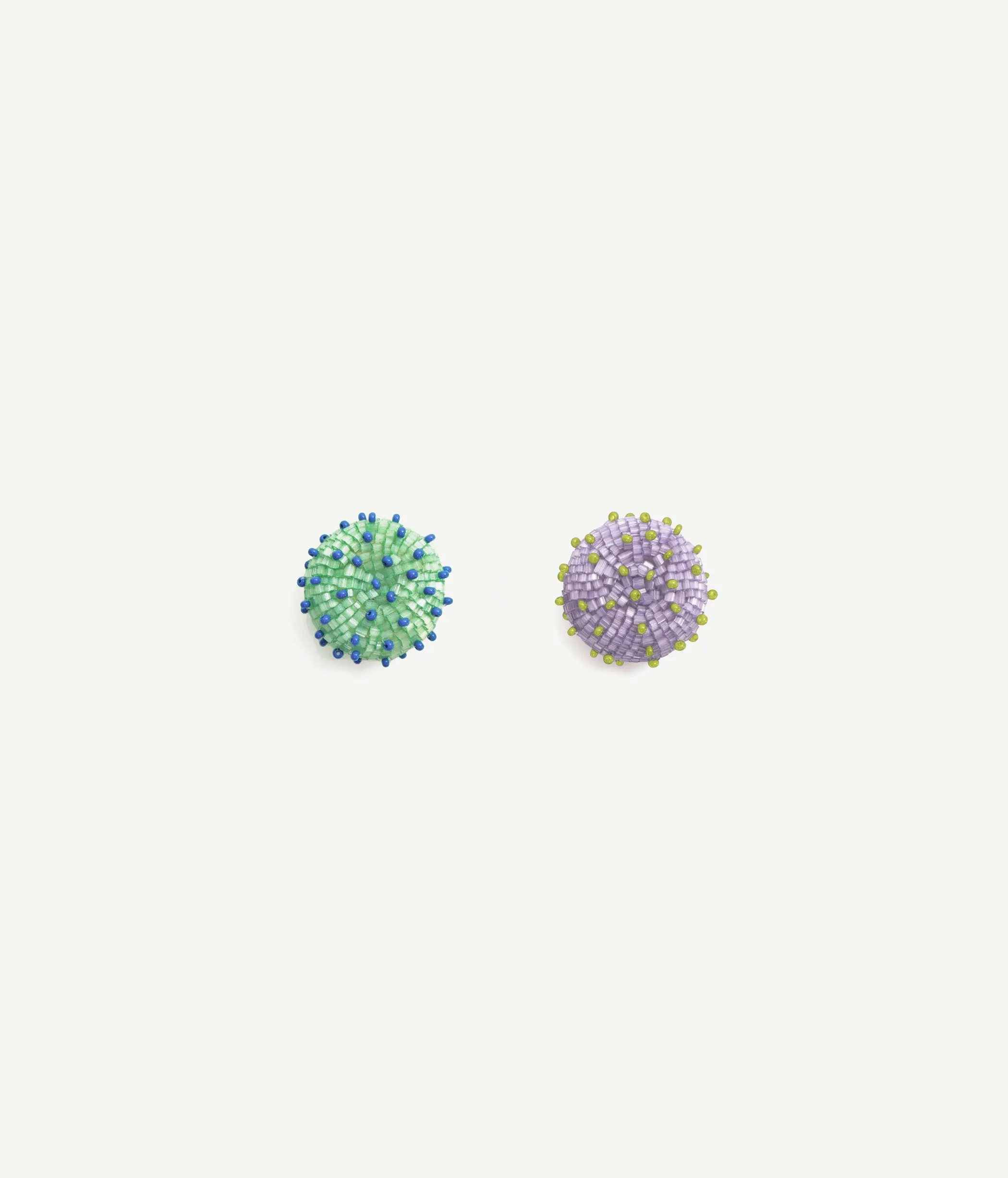 SKARBY Purple and Mint Beaded Earrings