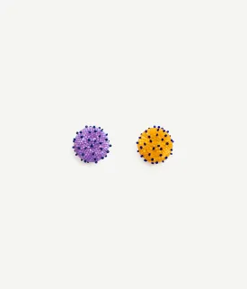 SKARBY Purple and Orange Beaded Earrings