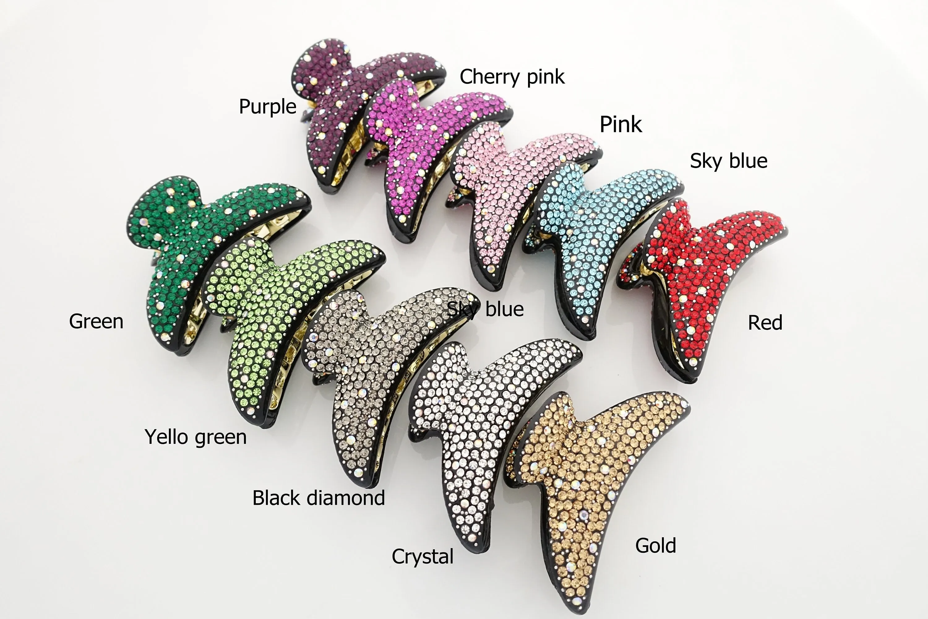 small hand mounted czech rhinestone half hair claw jeweled hair clamp women hair accessory