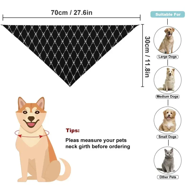 Stylish Halloween Dog Bandana in Black and White Pattern