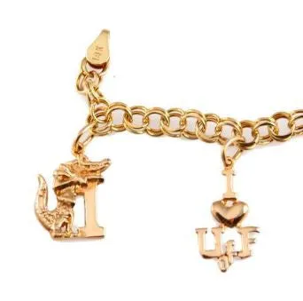 University of Florida 14K Gold Charm Bracelet