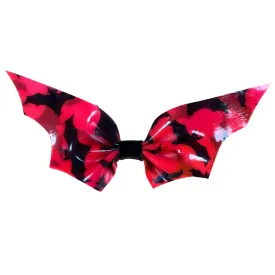 UV Glow Bat Print Latex Bat Hair Bow READY TO SHIP