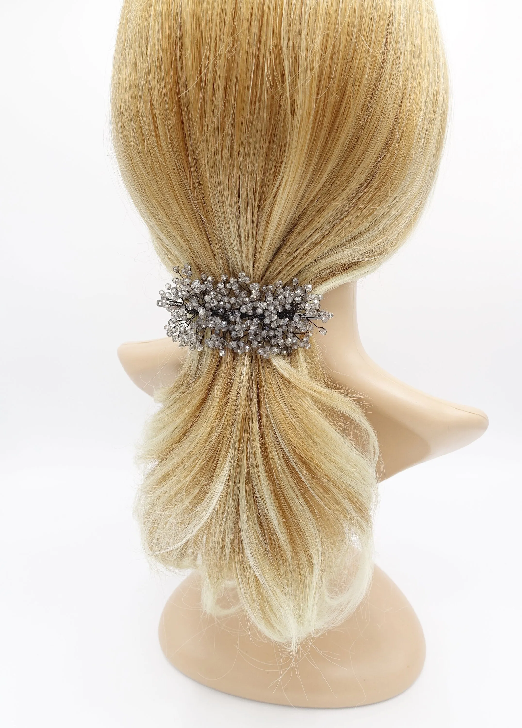 wired flower hair barrette, special event hair barrette for women